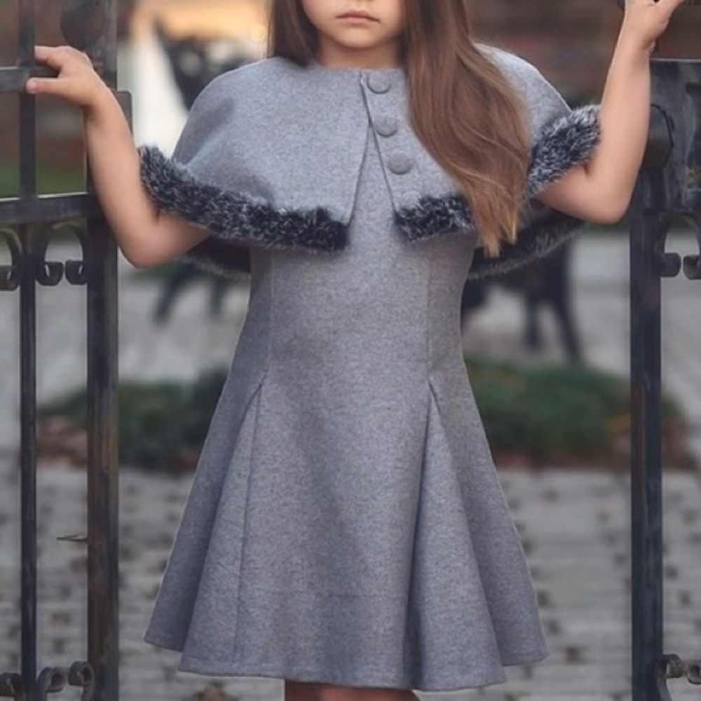 Trish Scully Child Dress Youth Girls Size 4 Formal Wedding Dark Gray